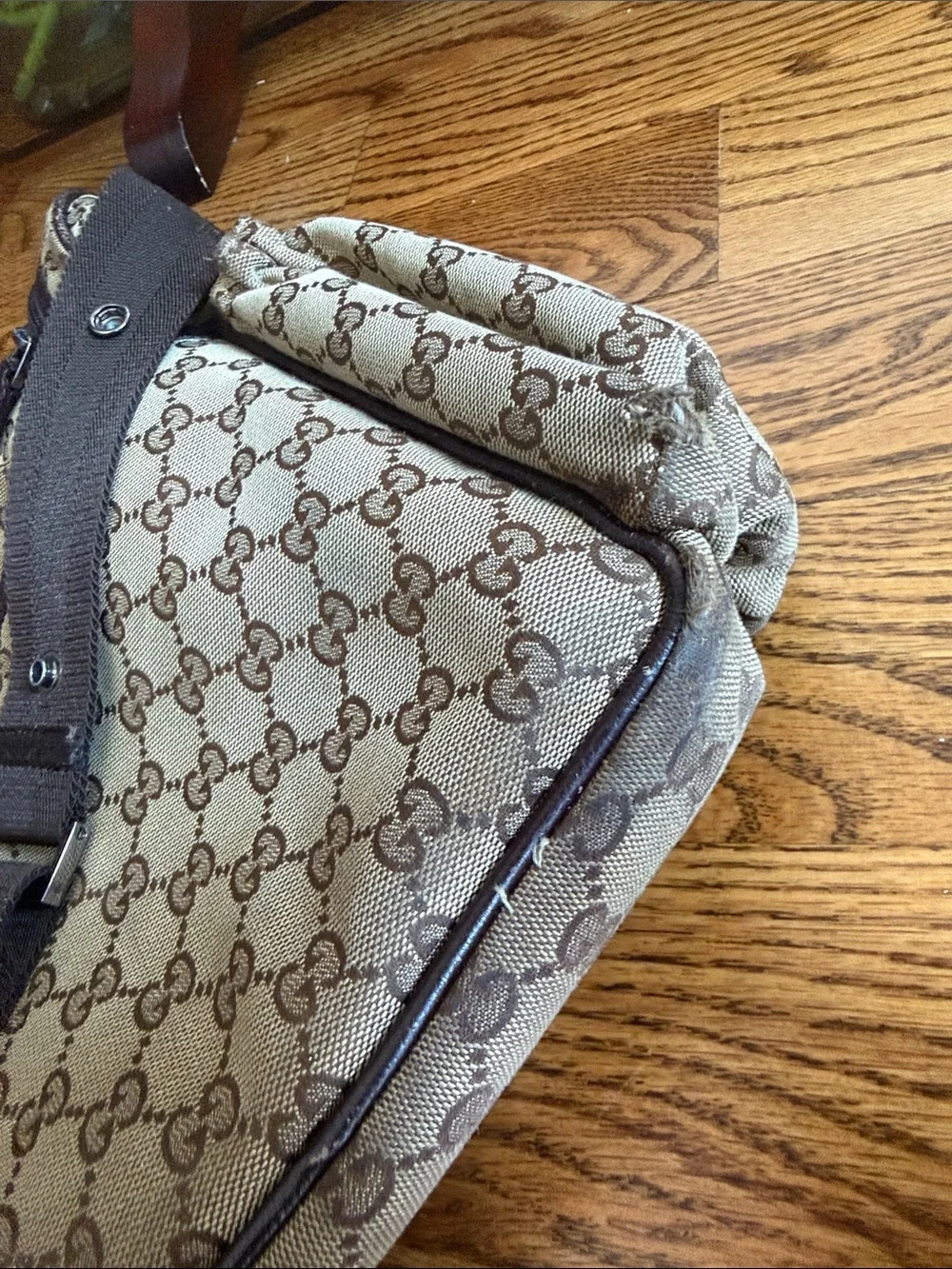 Gucci Beige & Brown GG Monogram Shoulder Bag